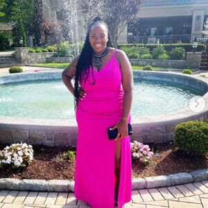David's Bridal Ruched Floor Length Gown